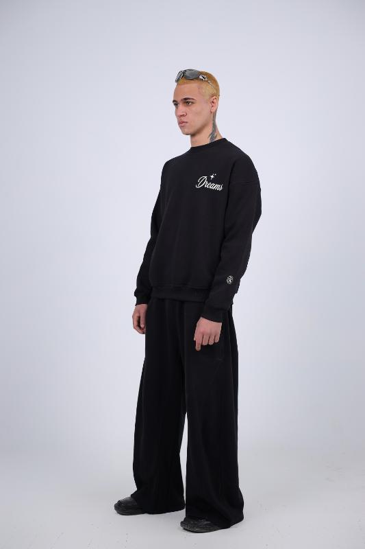 Essential Black "Dreams" Crewneck
