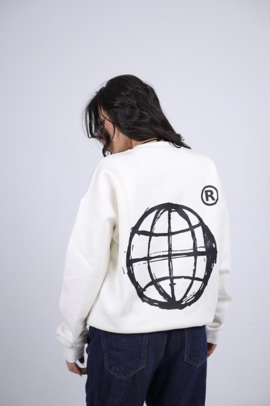 "From Dust, Love Bloom" Graphic Sweatshirt - White