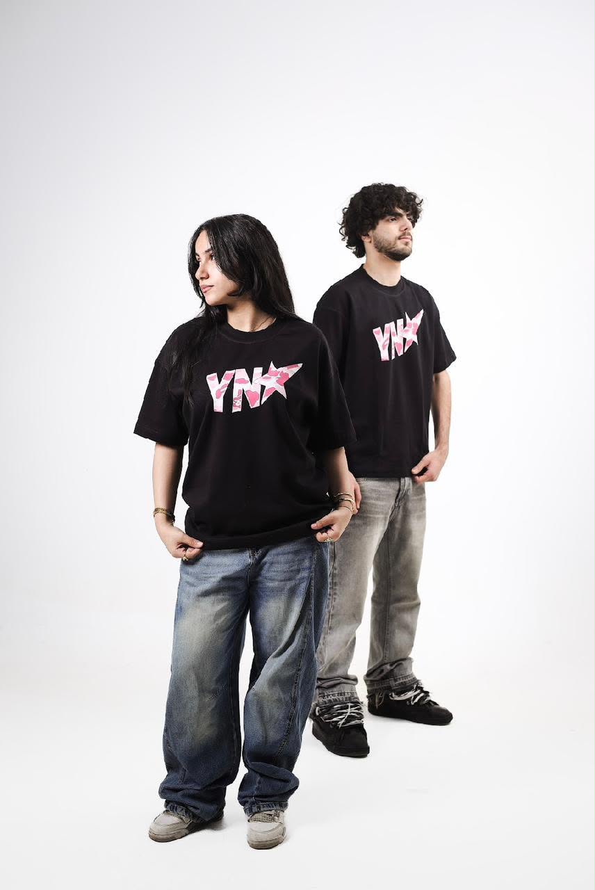 "OnePiece" YN★ Pink Camo Graphic Tee - Black