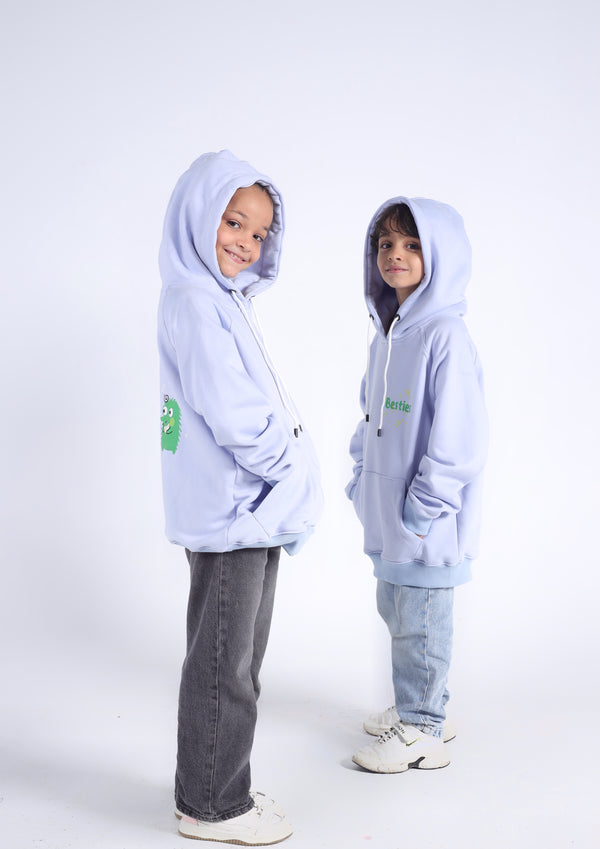 Kids' "Besties" Dinosaur Friends Hoodie (Lavender)