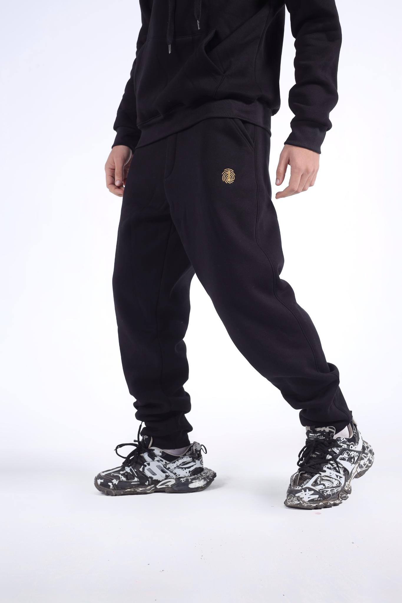 Premium Emblem Tracksuit Set (Black & Gold)