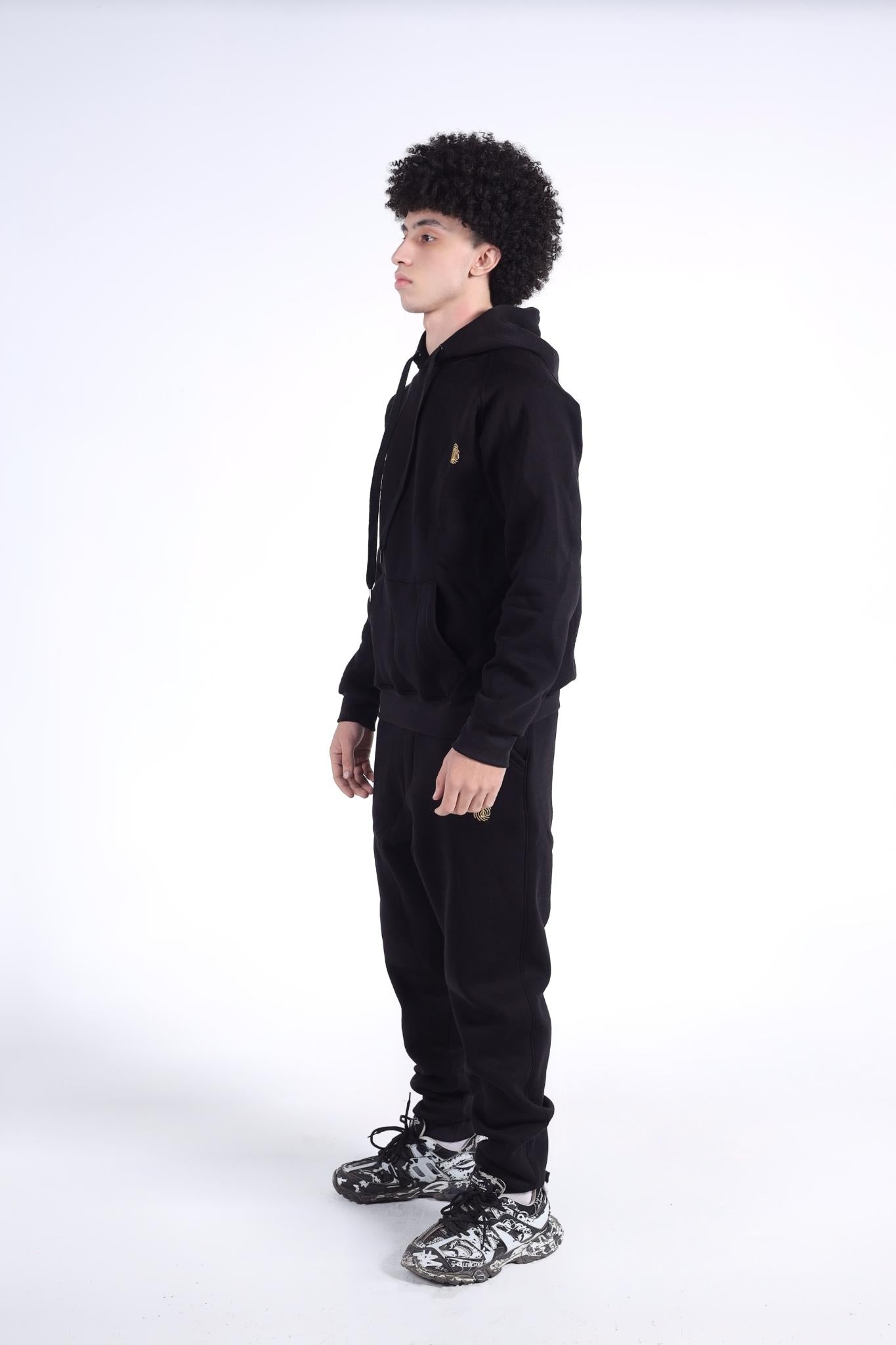 Premium Emblem Tracksuit Set (Black & Gold)