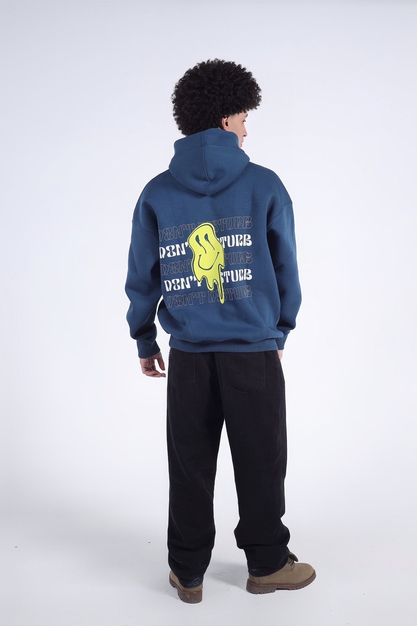 "Don't Disturb" Melty Smiley Graphic Hoodie