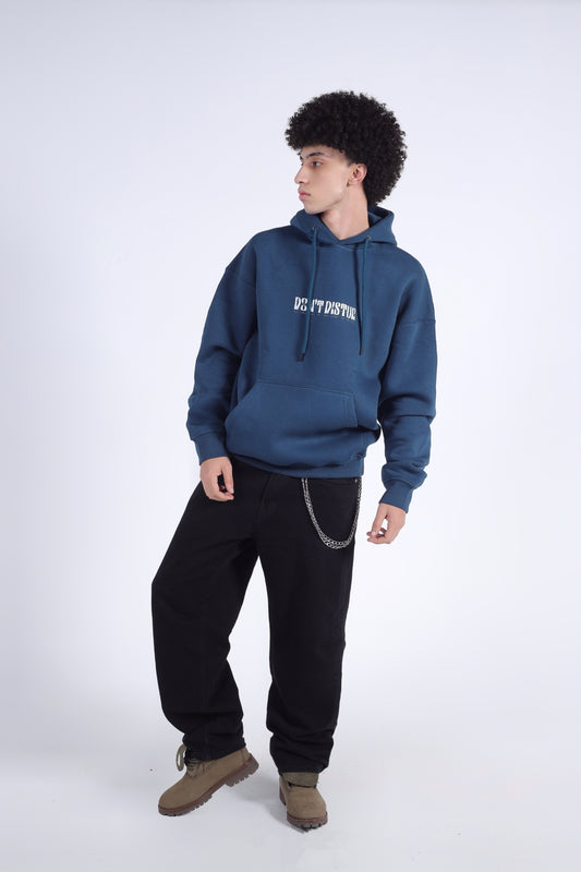 "Don't Disturb" Melty Smiley Graphic Hoodie