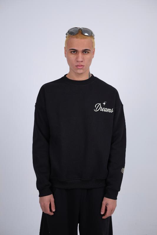 Essential Black "Dreams" Crewneck