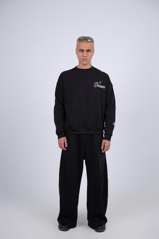 Essential Black "Dreams" Crewneck