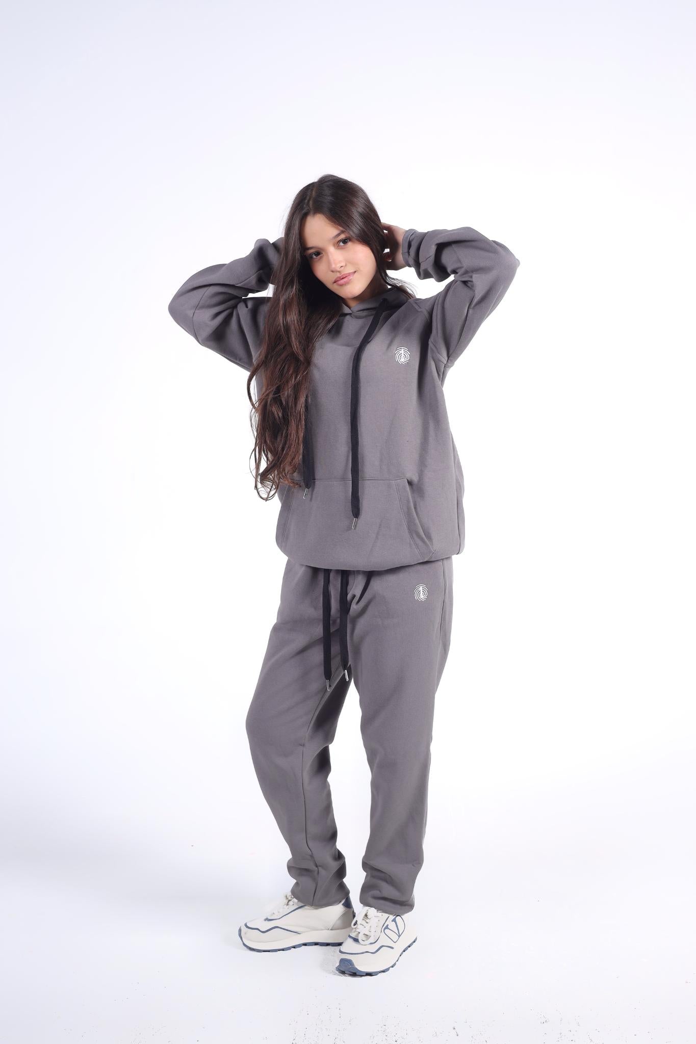 Essential Emblem Tracksuit Set (Charcoal Grey)