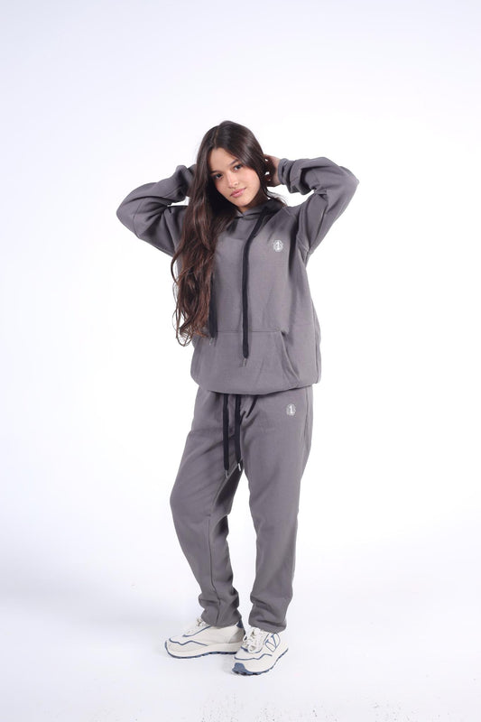 Essential Emblem Tracksuit Set (Charcoal Grey)
